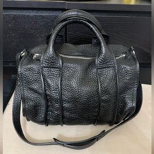 Alexander Wang Rocco pebbled lambskin inside-out black satchel bag